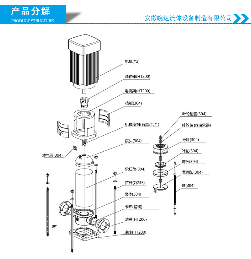 多級離心泵零件結構圖