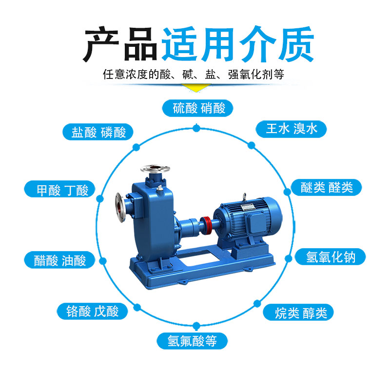 ZX自吸泵適用介質